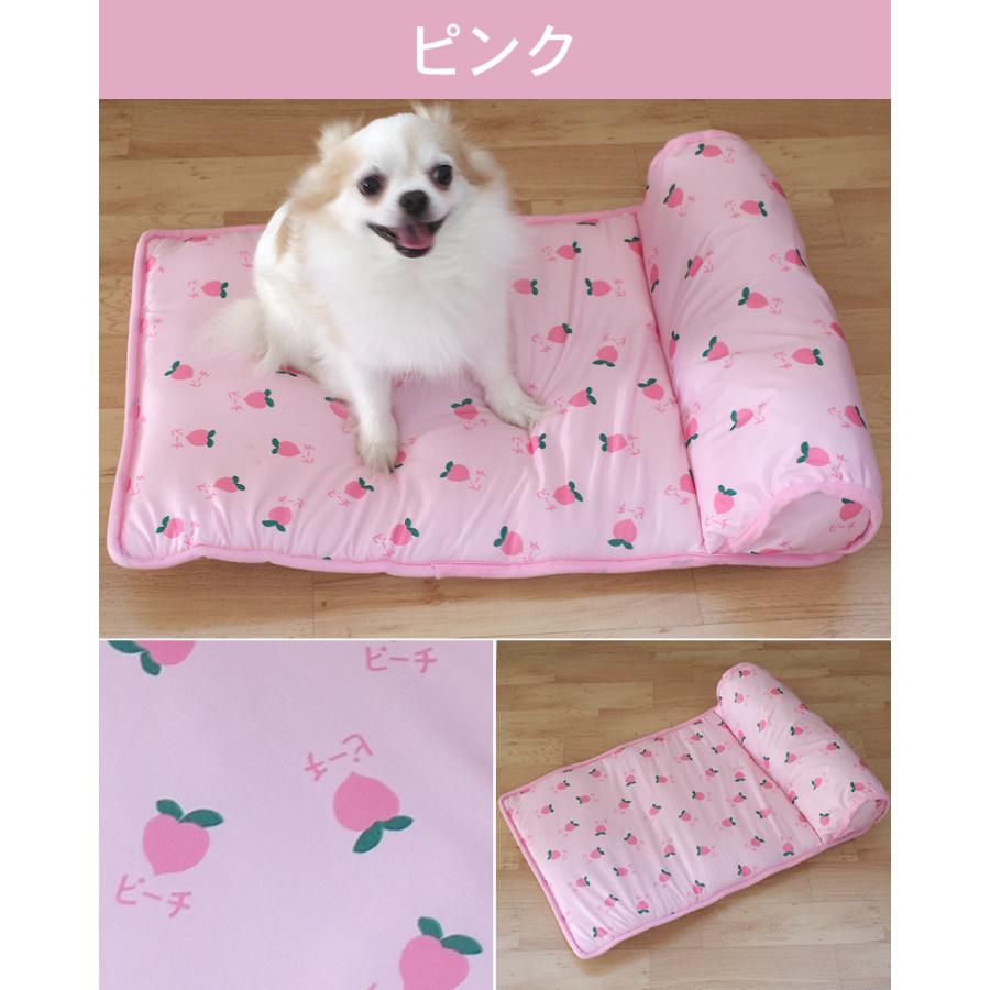 ペット クールマット 枕付き 犬用 猫用 59cm × 39cm 接触冷感 ひんやり