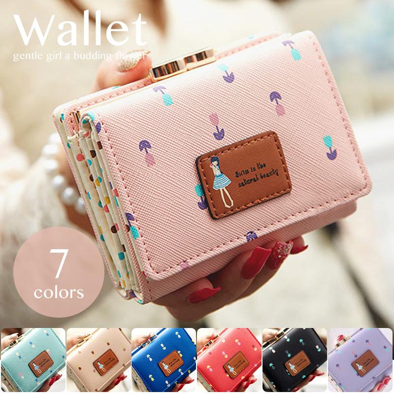財布 レディース 三つ折り財布 かわいい 小さい財布 カード収納 サイフ ウォレット 定期入れ コンパクトサイズ ギフト プレゼント 送料無料 K Wallet01 ブリッジトレード 通販 Yahoo ショッピング