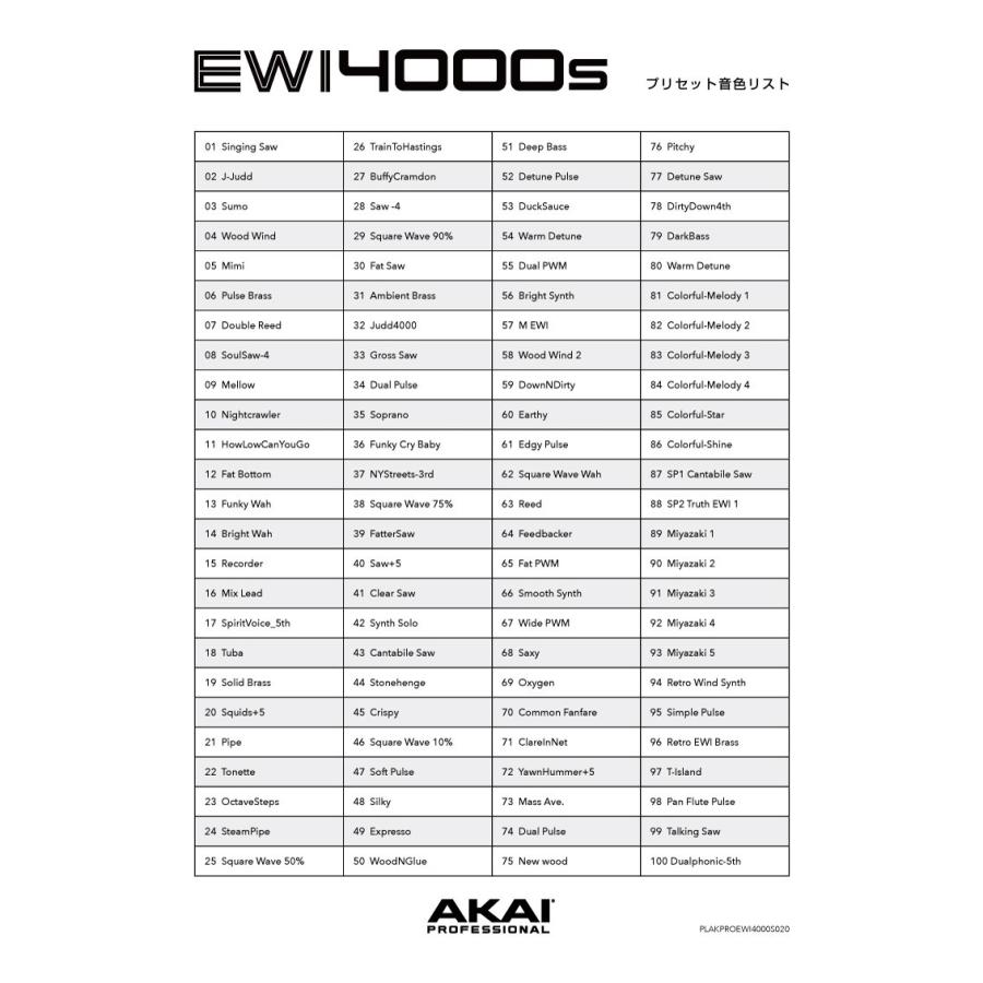 AKAI / EWI-4000S (追加音源版) ウインドシンセサイザー AKAI / EWI-4000S (追加音源版) ウインドシンセサイザー