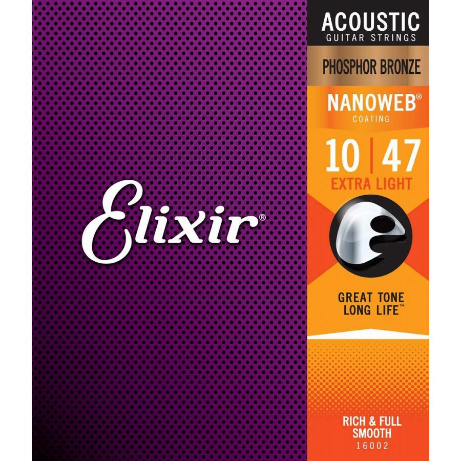 Elixir / NANOWEB with ANTI-RUST Phosphor Bronze #16002 Extra Light 10-47 アコギ弦 (横浜店)｜ishibashi-shops｜03