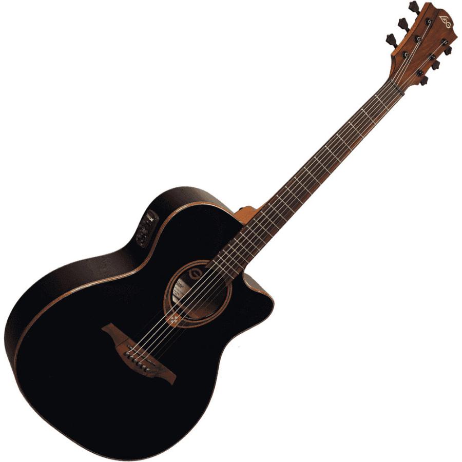 tramontane t118a BLK 袋とスタンド付き LAG Guitars / Tramontane 118 T118ACE-BLK Auditorium Cutaway