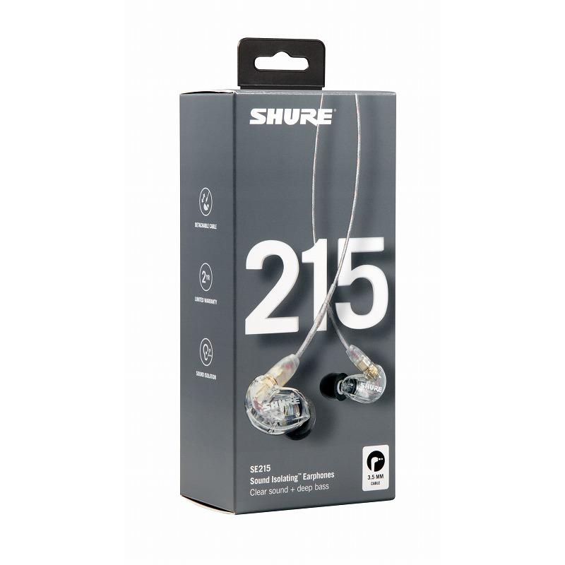 SHURE / SE215 クリアー (SE215-CL-A) 高遮音性イヤホン 【国内正規品