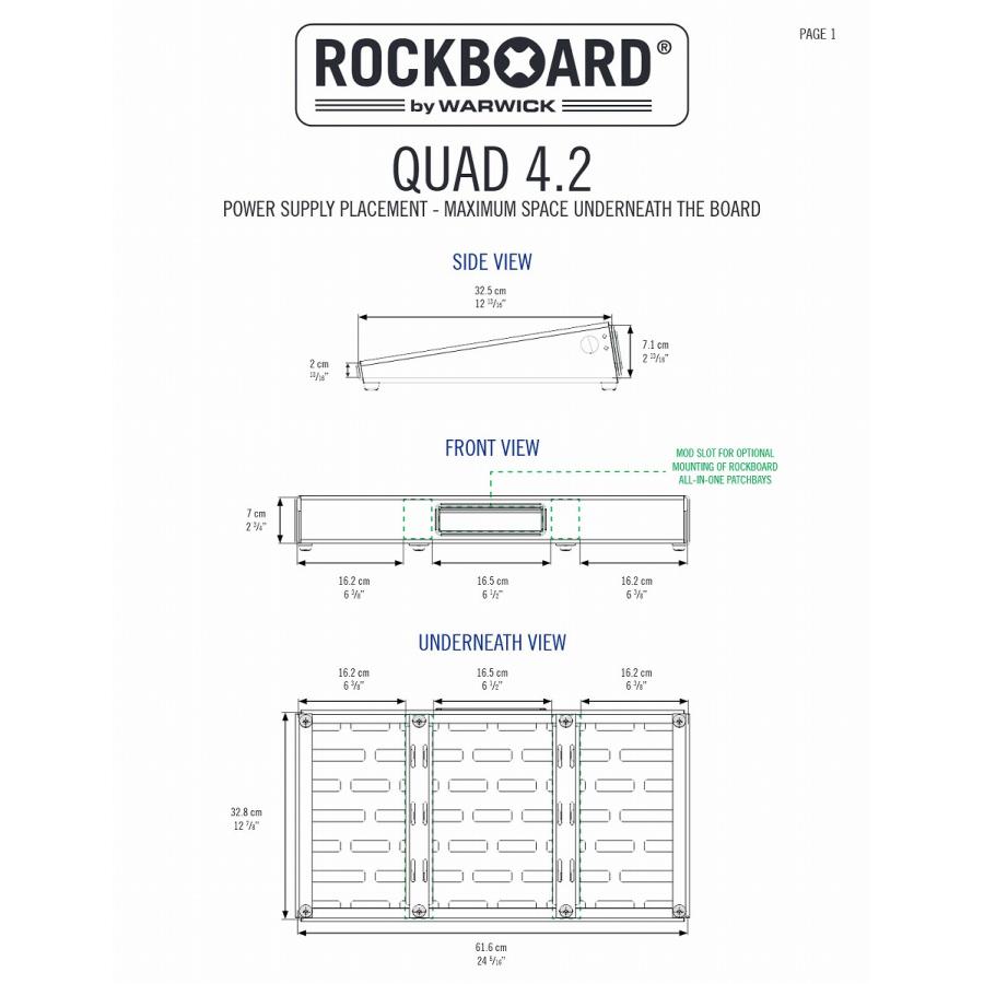 RockBoard by WARWICK / QUAD 4.2, Pedalboard with Gig Bag
