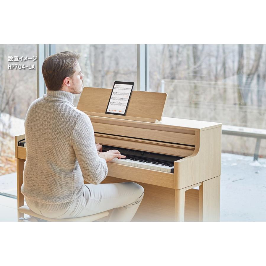 (全国組立設置無料)Roland / HP704-DRS ダークローズウッド調仕上げ 電子ピアノ [親子でレッスンセット](特典品+ケアSETプレゼント)(代引不可)(PTNB)の画像