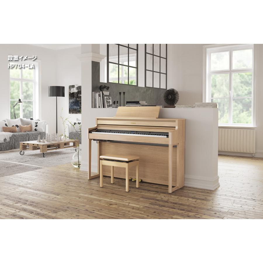 (全国組立設置無料)Roland / HP704-WHS ホワイト 電子ピアノ [Wirelessヘッドホンセット](特典品+ケアSETプレゼント)(代引不可)(YRK)(PTNB)の画像