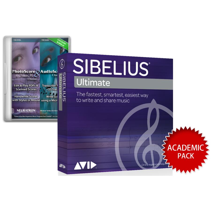 祝開店！大放出セール開催中 AVID / Sibelius Ultimate PhotoScore & AudioScoreアカデミック版(永続ライセンス)(お取り寄せ商品) 楽譜作成ソフト（コード販売）