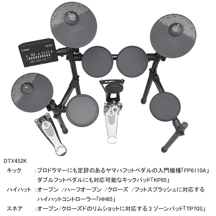 電子ドラムセット(アンプとヘッドホン付き) YAMAHA / DTX452KS 電子ドラムキット ヤマハ 純正ヘッドホン付き