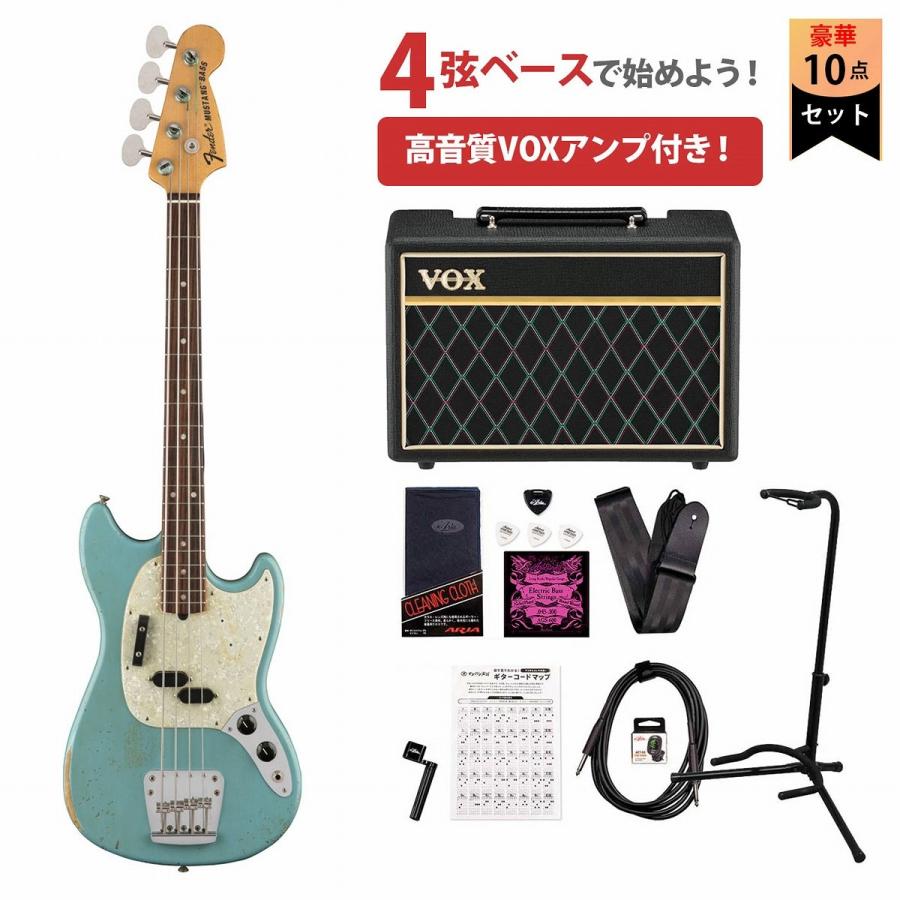 Fender / JMJ Road Worn Mustang Bass Daphne Blue RosewoodVOXアンプ 