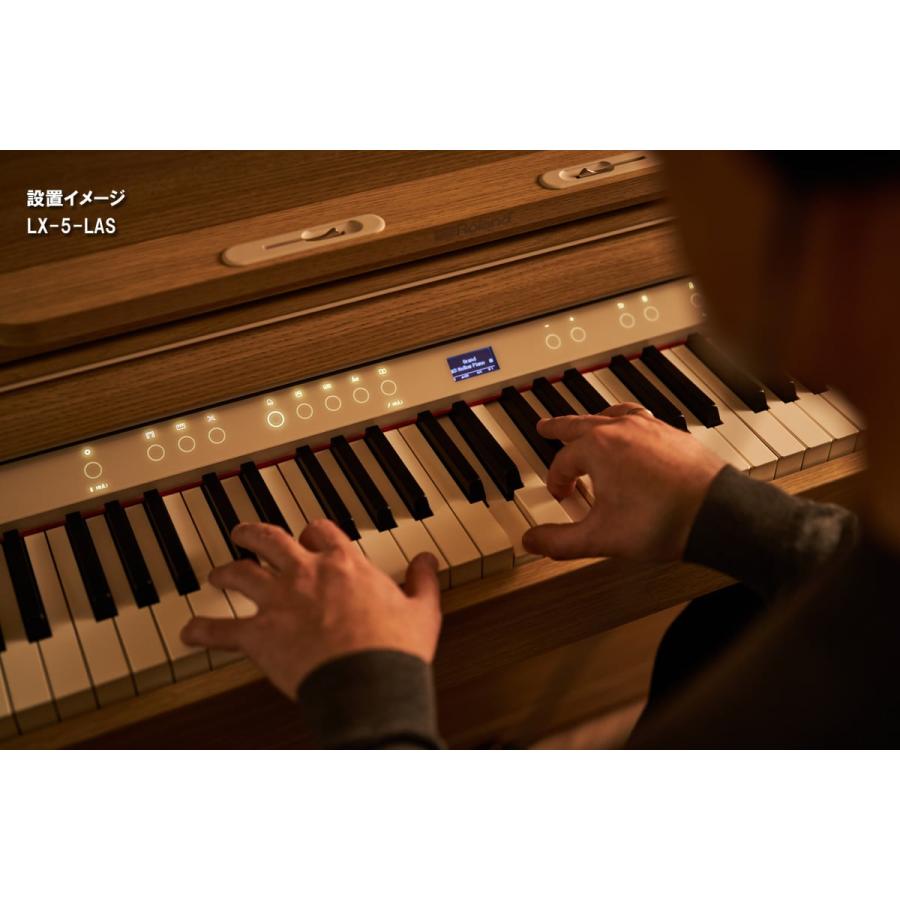 (全国組立設置無料)Roland / LX-5-DRS ダークローズウッド調仕上げ 電子ピアノ [防振ピアノマットセット](特典品+ケアSETプレゼント)(代引不可)(PTNB)の画像