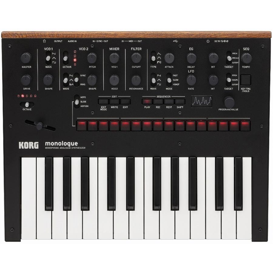美品 KORG コルグ monologue アダプター付き シンセサイザー KORG コルグ / MONOLOGUE-BK (ブラック)(純正ケース＆アダプター
