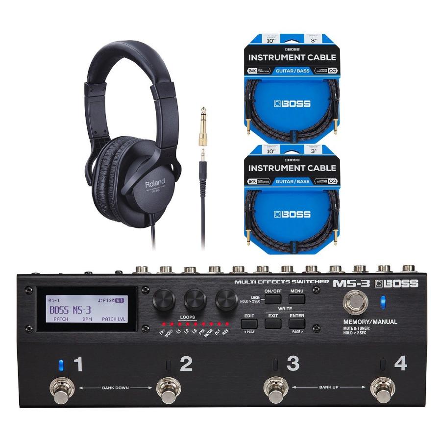 BOSS / MS3 Multi Effects Switcher マルチエフェクター スイッチャー (ヘッドフォン + ギターケーブル