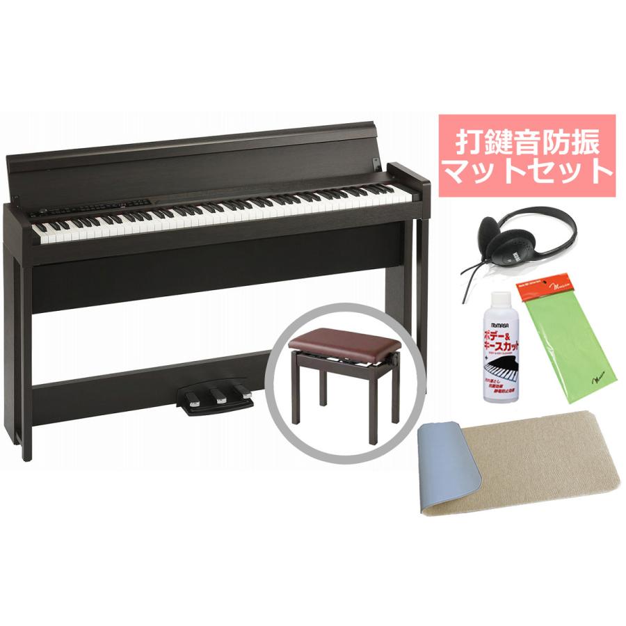 激安本物 KORG BR(防振マットセット)(ブラウン)デジタル・ピアノ(お手入れセットプレゼント：meinte2-set)(代引不可) Air C1 / コルグ 電子ピアノ