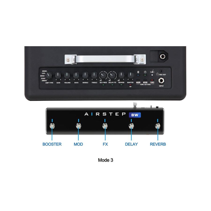 XSONIC / AIRSTEP BW Edition Wireless Footswitch KATANA-AIR/WAZA
