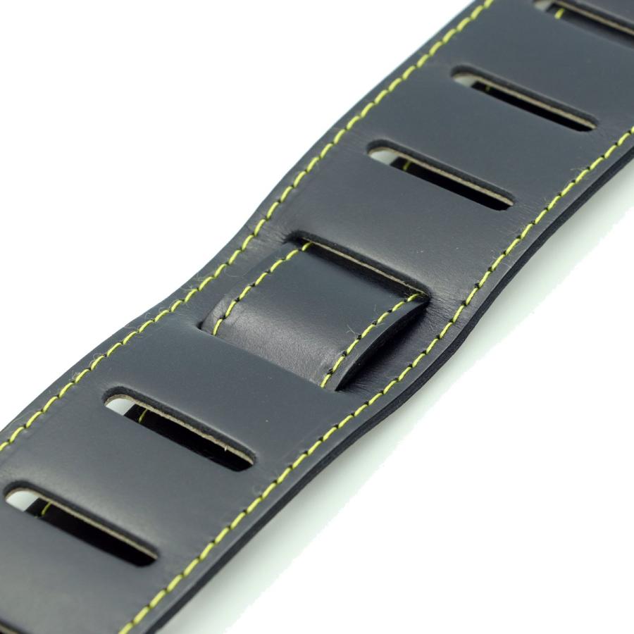 / Soft Leather Strrap PLS505 BK Black / Yellow Stitch プロヴィデンス 日本製 ストラップ ステッチ黄 【ウッディ】 (正規代理店製品)