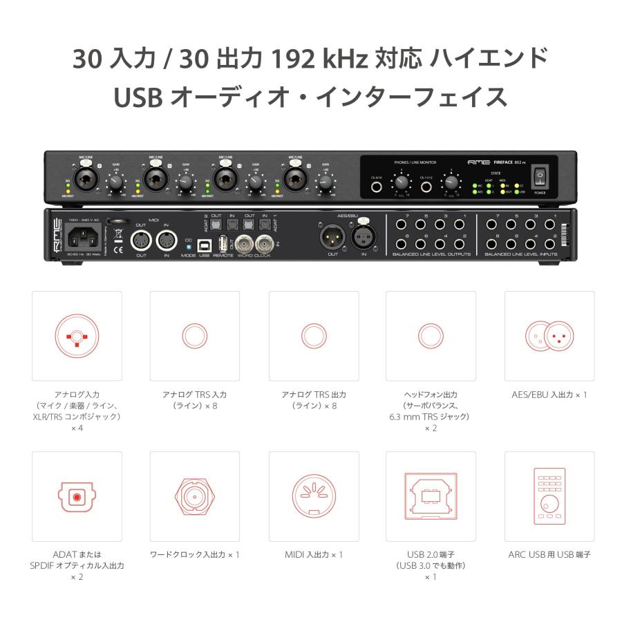 RME アールエムイー / Fireface 802 FS AE 30in/30out 192kHz対応