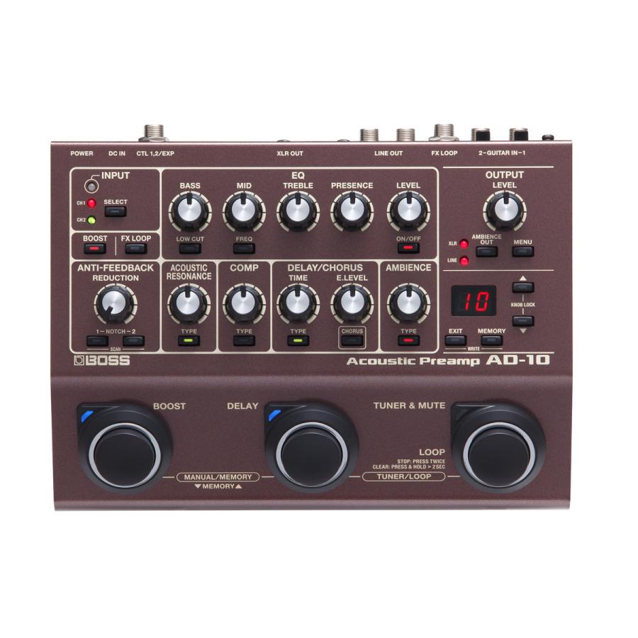 BOSS / AD-10 Acoustic Preamp (ルーパー機能搭載/電池駆動可能)(アコギ/エレアコ用) AD10｜ishibashi｜02