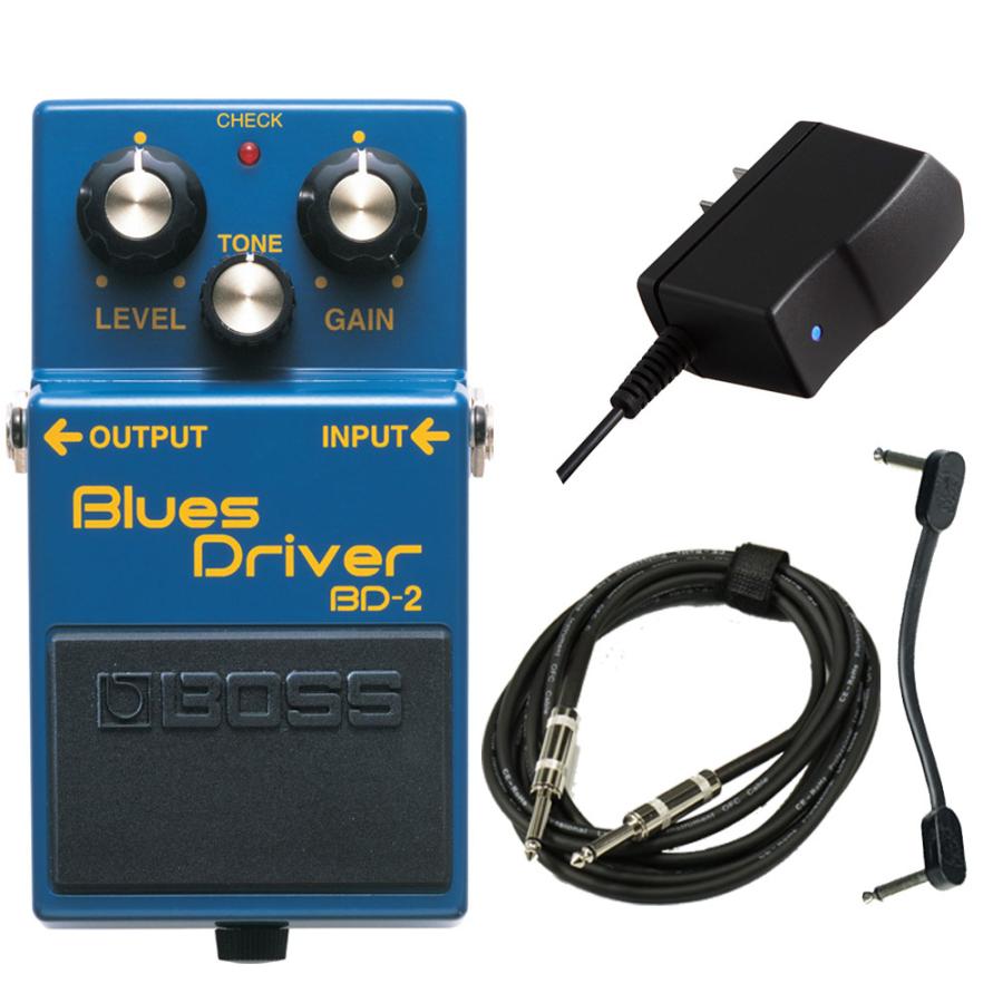 BOSS / BD-2 Blues Driver AC安心スタートセット -純正ACアダプターPSA100S2、ギター用ケーブル、パッチケーブル-｜ishibashi