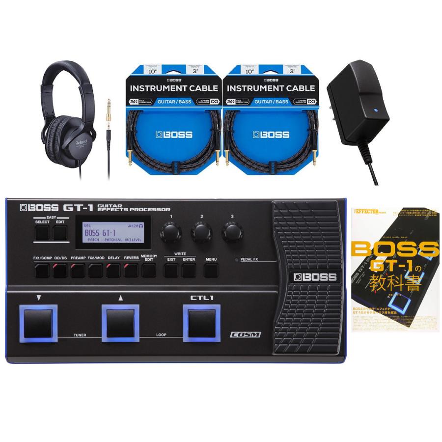 BOSS GT-1 本体＆周辺機器(BOSS純正ACアダプター、別売ガイドブック)