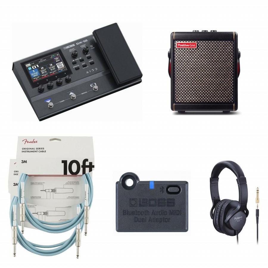 BOSS / GX-10 Guitar Effects Processor ボス GX10 マルチエフェクター [BT-DUAL + Spark MINI 同時購入セット] フェンダー ケーブル(青)(YRK) | BOSS（楽器、器材）