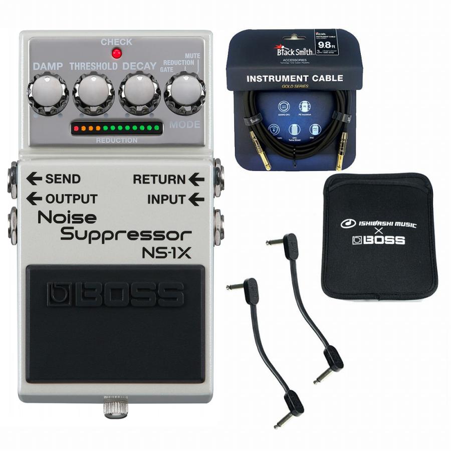 BOSS / NS-1X Noise Suppressor + パッチケーブル2本 + 3Mシールド + 