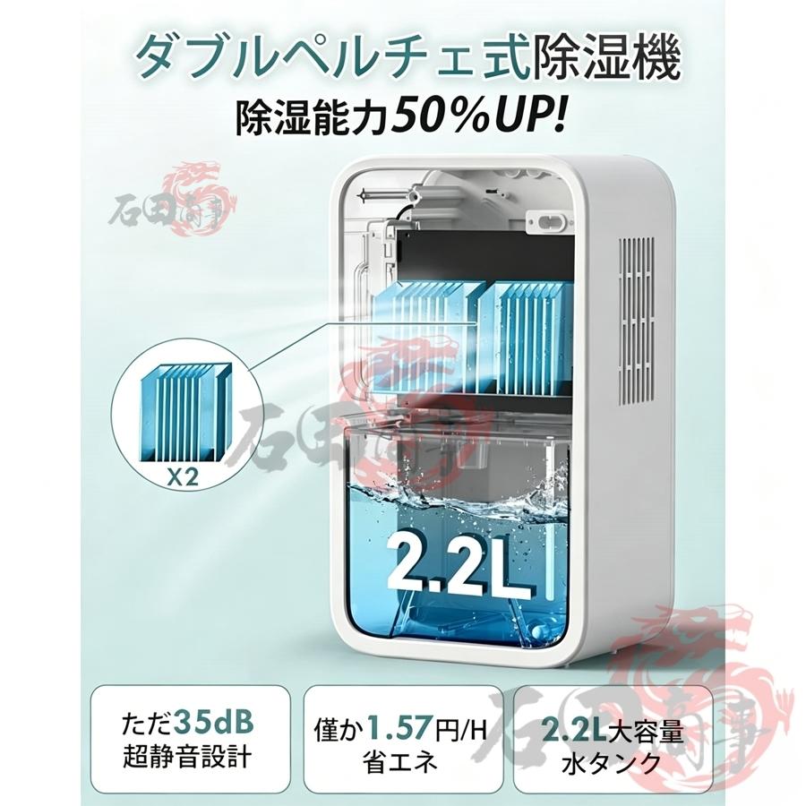 除湿機 空気清浄機 衣類乾燥 小型 大容量 2.2L ハイブリッド 静音 梅雨