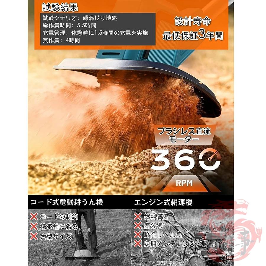 2026新登場 耕運機 充電式 電動 ミニ耕運機 手動 小型 電動耕運機 21V