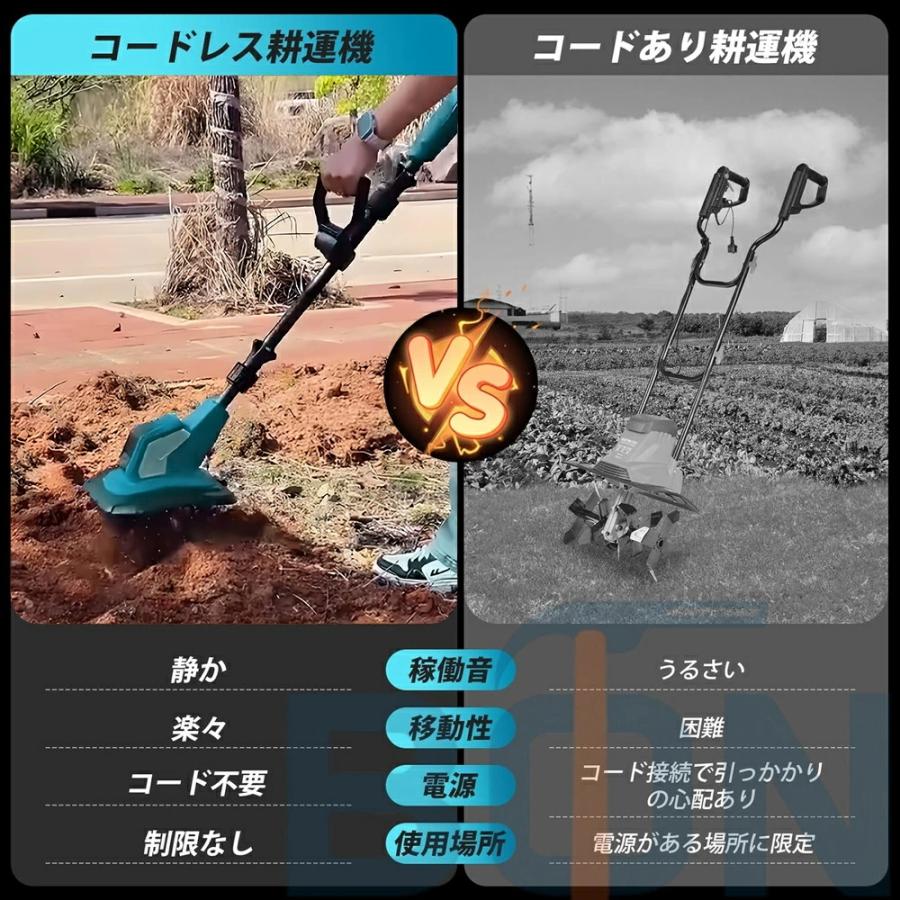 耕運機 充電式 電動耕運機 ミニ耕運機 小型 コードレス 種まき機 4枚刃