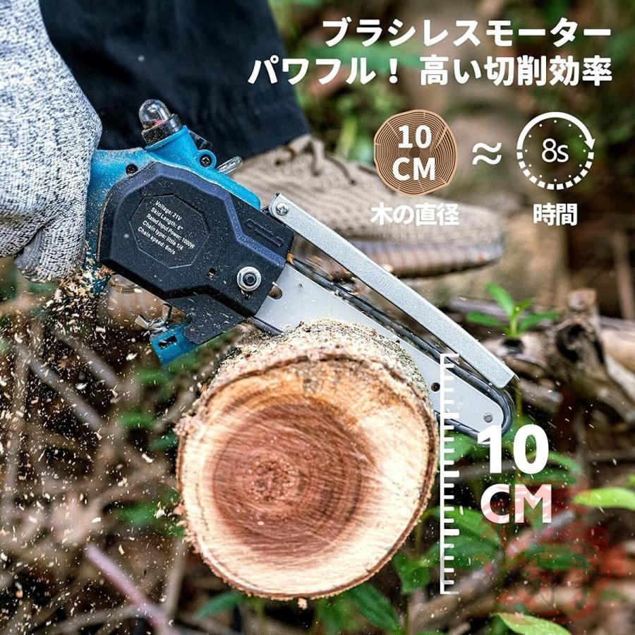 チェーンソー 充電式 6インチ 小型 電動ノコギリ 21Vバッテリー 強力