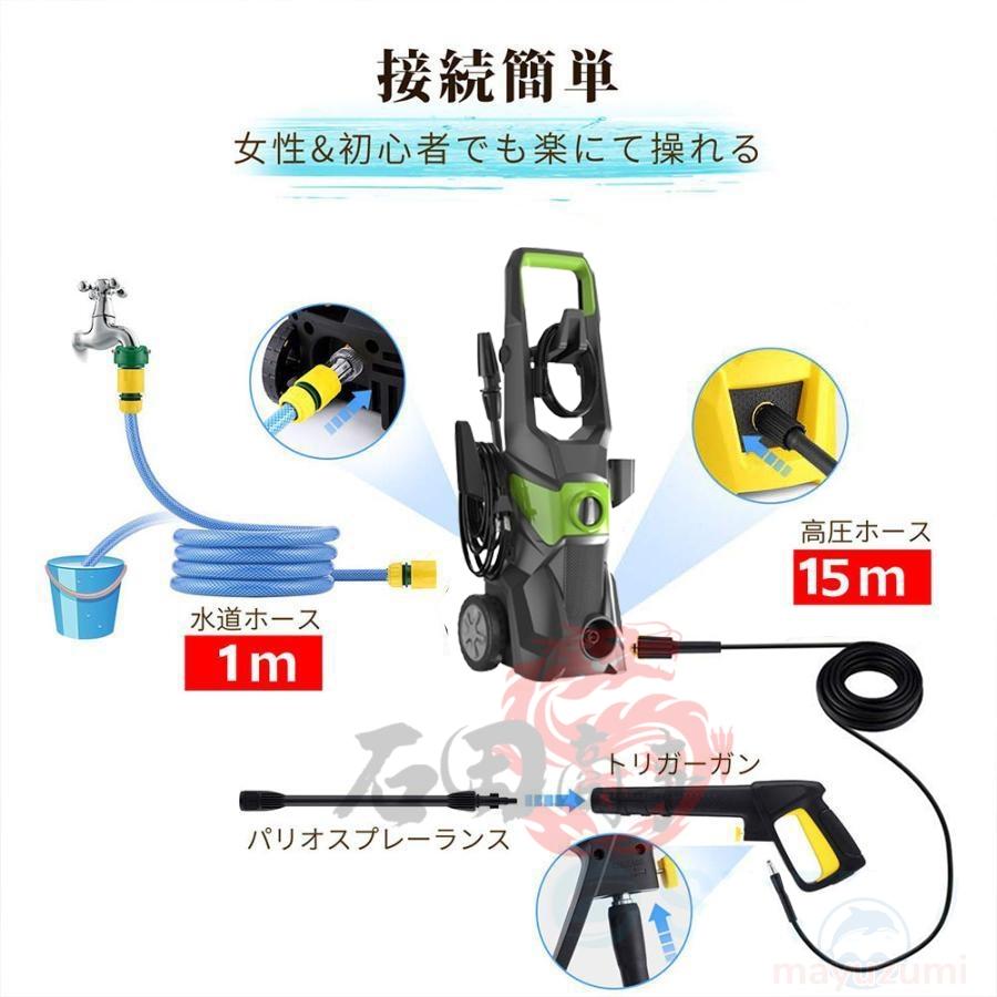 高圧洗浄機 コンパクト 強力噴射 自吸両用 1800W 17MPa 静音 水道直結