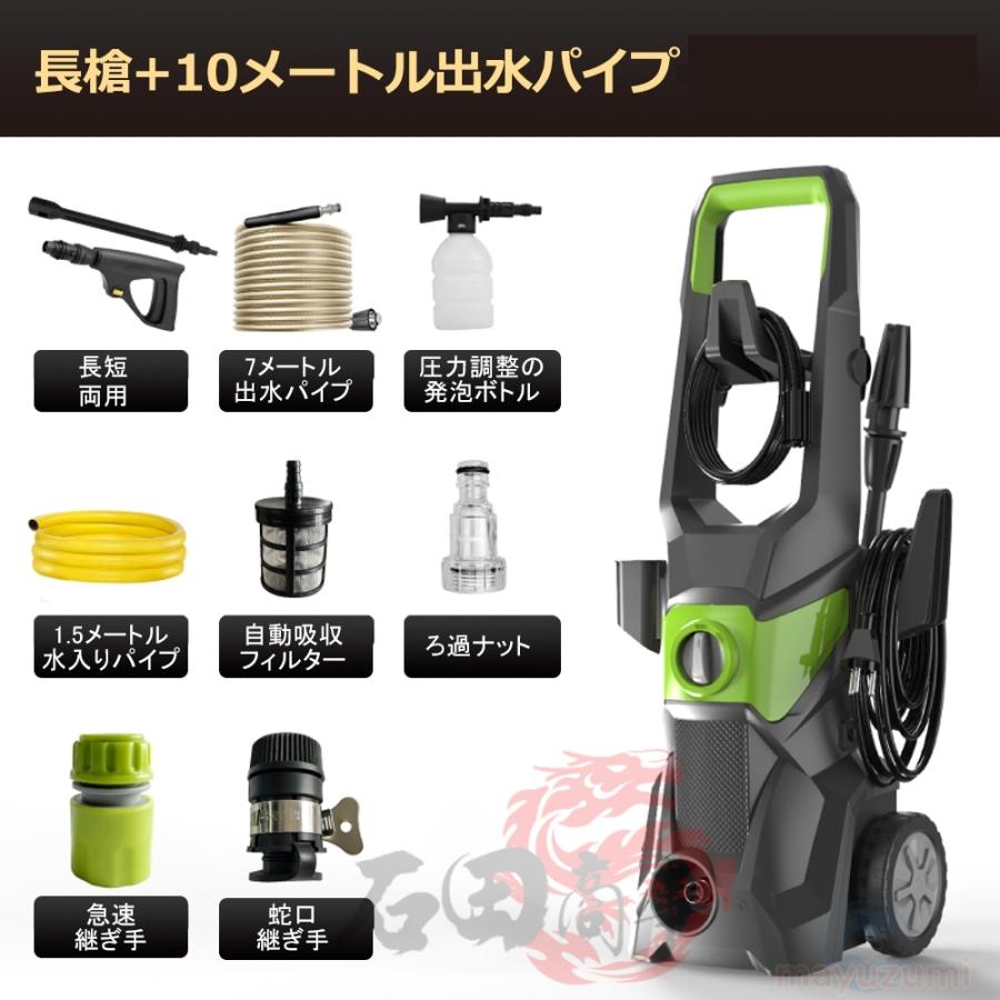 高圧洗浄機 充電式 洗車 自吸両用 業務用 1800W 17MPa IPX5防水 高圧