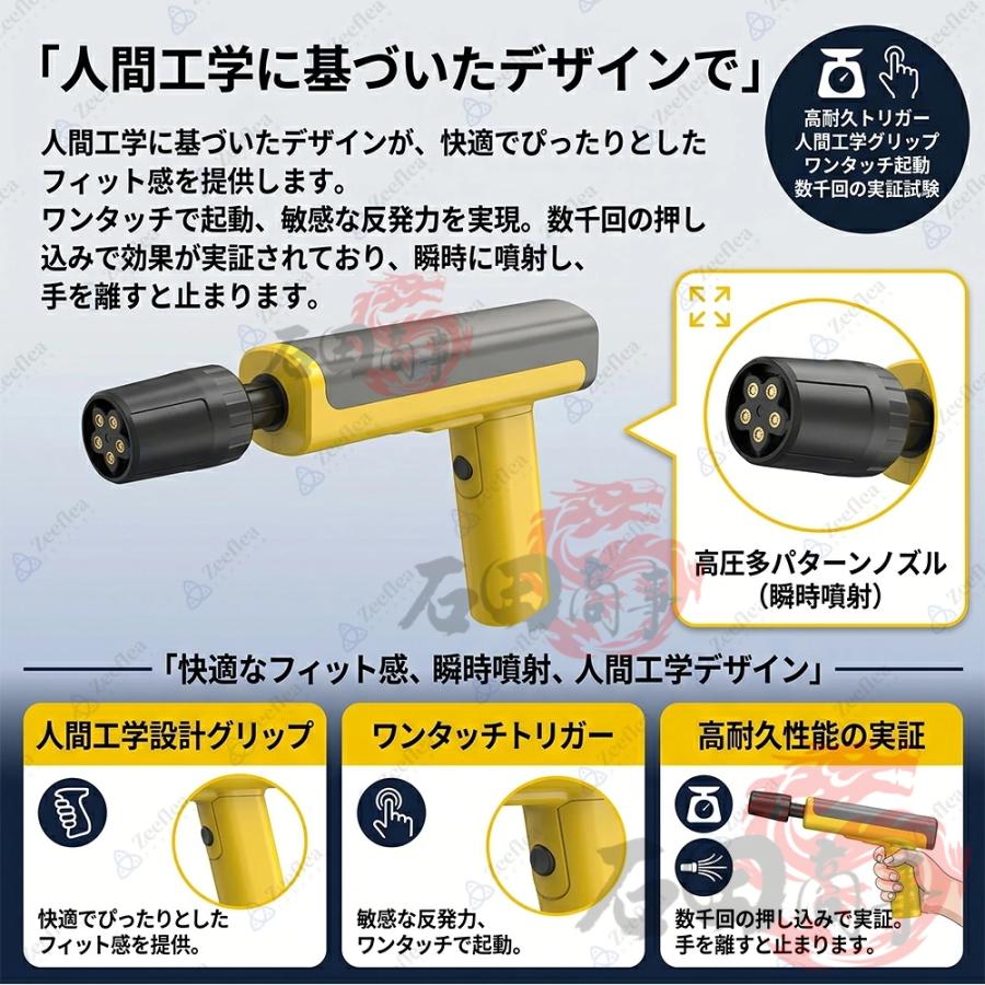 高圧洗浄機 コードレス 折り畳み 小型 自吸式 噴射距離10M ス