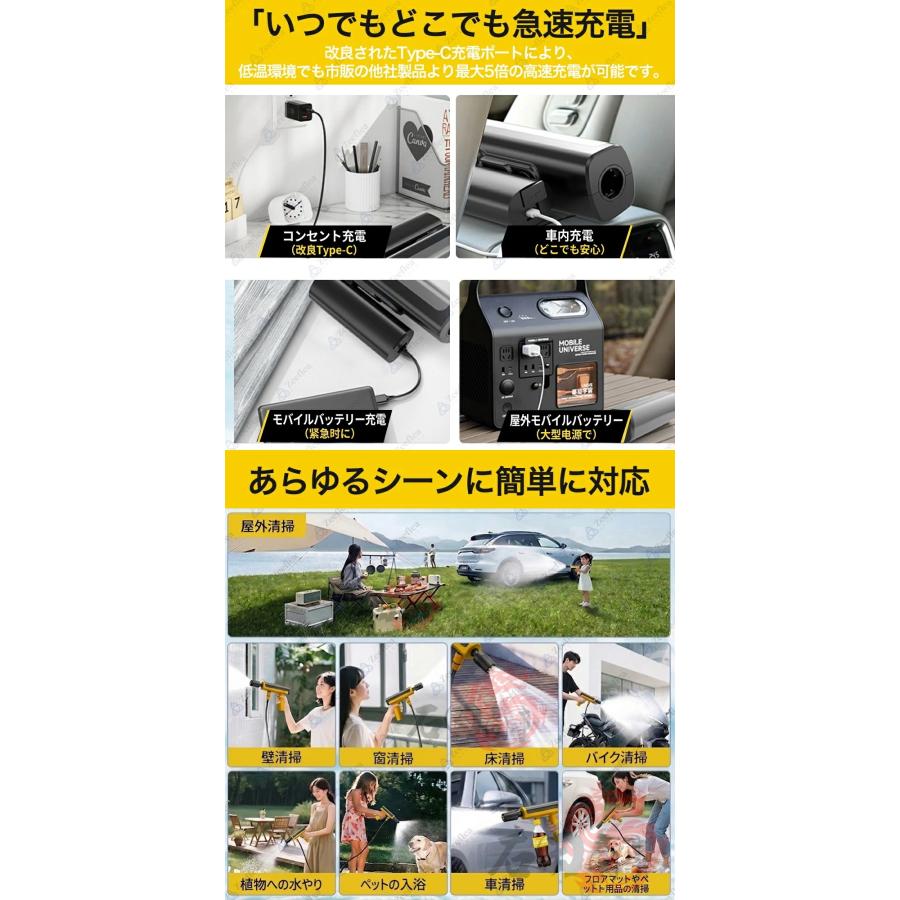 高圧洗浄機 コードレス 折り畳み 小型 自吸式 噴射距離10M ス