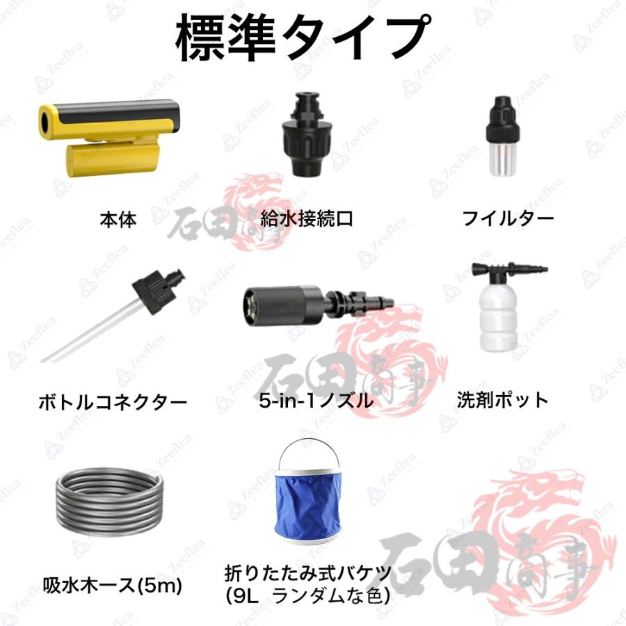 高圧洗浄機 コードレス 折り畳み 小型 自吸式 噴射距離10M ス