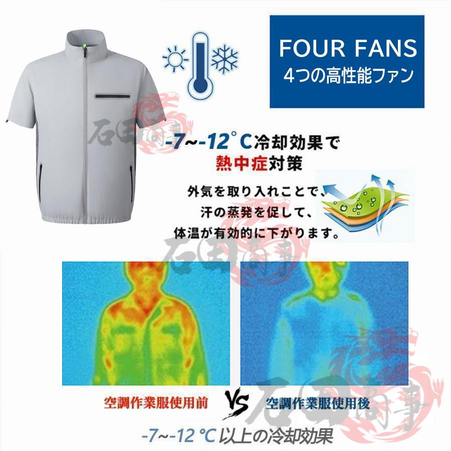 2026新品 空調ウェア 半袖 空調作業服 大風量 40V 30000mAhバッテリー 