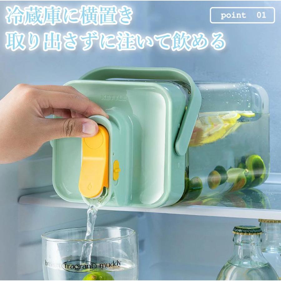 冷水筒 麦茶ポット ウォーターボトル 横置き冷蔵庫ポット お茶 冷水筒 麦茶ポット ウォーターボトル 横置き冷蔵庫ポット お茶