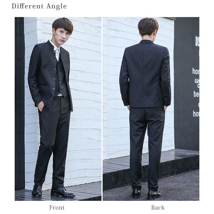カジュアルスーツ メンズ 立ち襟 スリム おしゃれ ベスト 上下セット 大きいサイズ 洗える 黒 紺色 ワイン 40代 30代 春夏 結婚式 男性用 Tuv80 石田商事 通販 Yahoo ショッピング