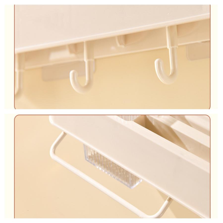 キッチンツールフック 壁掛け式 強力粘着固定キッチンラック 防水 50.5