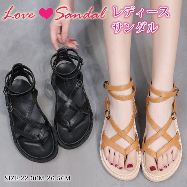 グラディエーターサンダル レディース アンクルストラップ クロスベルト ぺたんこ トングサンダル 大きいサイズ 小さいサイズ 歩きやすい 疲れにくい Tycd0 石田商事 通販 Yahoo ショッピング