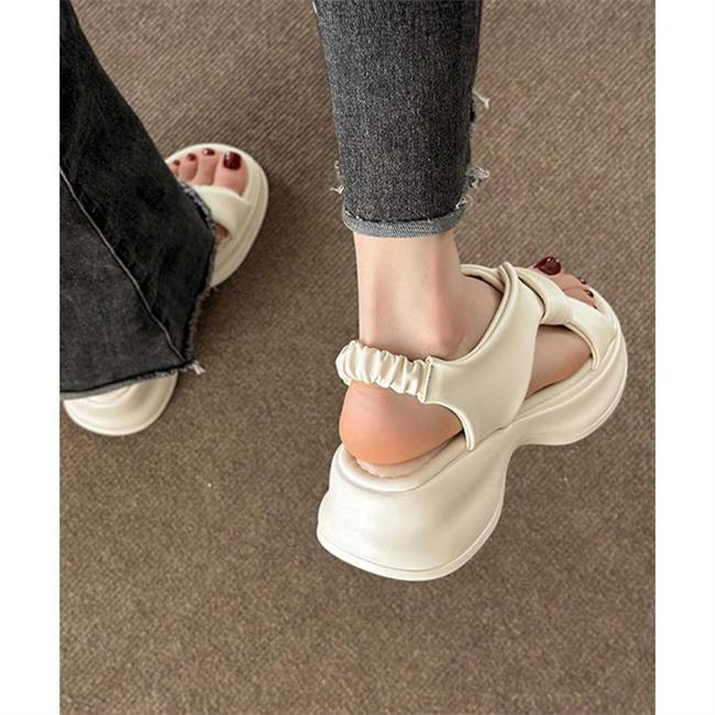 大活躍/24cm✭厚底 サンダル 夏物 LibertyDoll サンダル レディース 厚底 4.5cm ストラップ 歩き