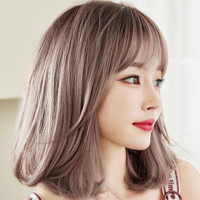 かつら お得 レディース カール ウィッグ フルウィッグ ロング 自然 短納期 チョコレート ピンクアマ セミロング ウイッグ メッシュ