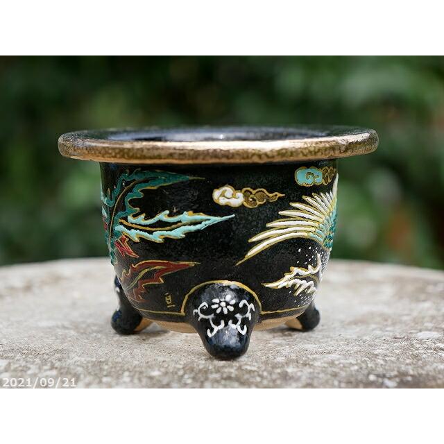 京楽焼 植木鉢 愛楽園製 富貴蘭鉢 「鳳凰紋」 3.5号 (現品No 京楽焼 植木鉢 愛楽園製 富貴蘭鉢 「鳳凰紋」 3.5号 (現品No