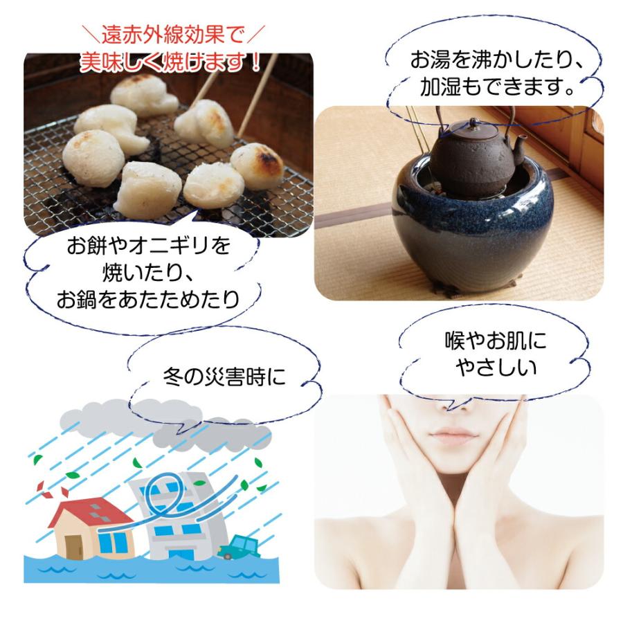 信楽焼 火鉢 8点セット 生子(なまこ) 10号（火ばし穴有）セット ＋灰炭