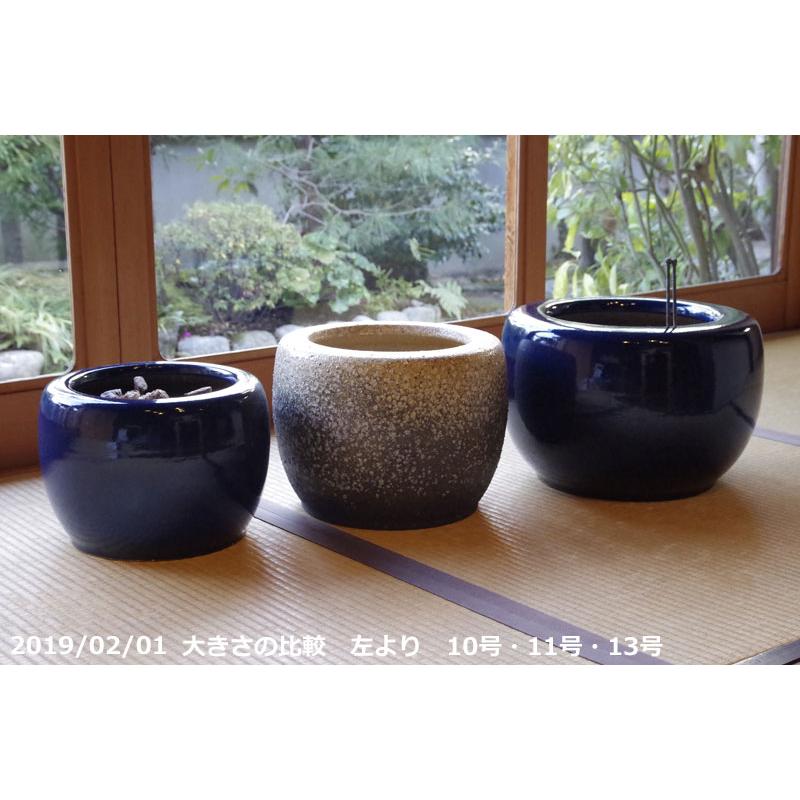 火鉢 花瓶 三点セット 信楽焼 火鉢 3点セット 白砂15号（45cm）＋灰セット（木灰12L＋底砂