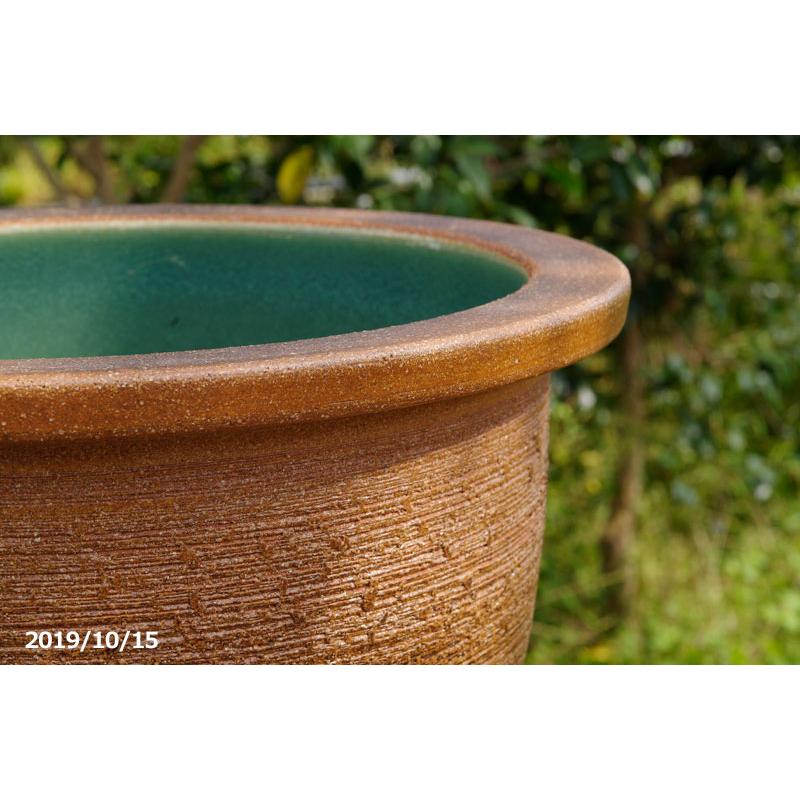 信楽焼 睡蓮鉢 窯肌水鉢 13号 （外径40.5cm 高さ22cm） 【送料無料