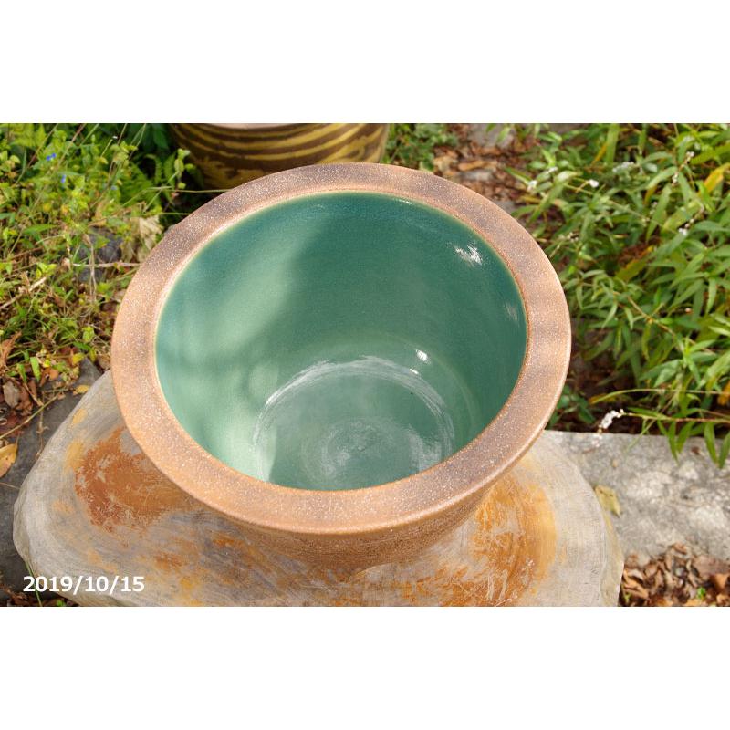 信楽焼 睡蓮鉢 窯肌水鉢 13号 （外径40.5cm 高さ22cm） 【送料無料