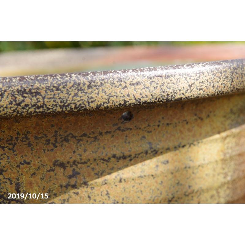 信楽焼 睡蓮鉢　コゲ千段 15号 （水あふれ防止穴有）（外径46cm 高さ26cm）　【送料無料】【産地直送】 睡蓮鉢　コゲ千段 15号 水あふれ防止穴有