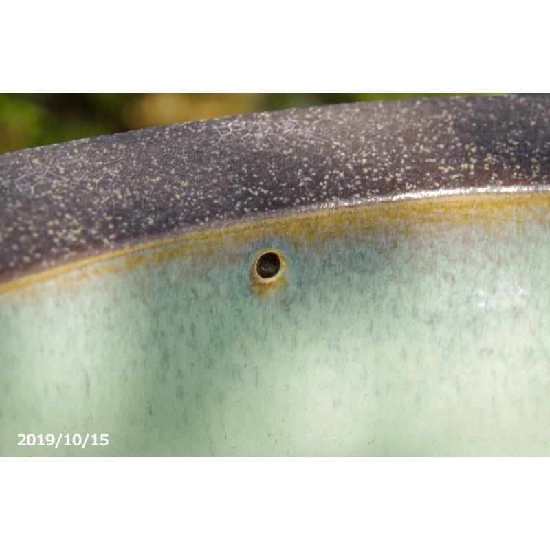 信楽焼 睡蓮鉢　コゲ千段 15号 （水あふれ防止穴有）（外径46cm 高さ26cm）　【送料無料】【産地直送】 睡蓮鉢　コゲ千段 15号 水あふれ防止穴有