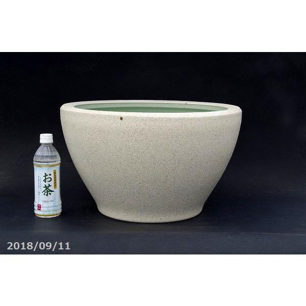 信楽焼 睡蓮鉢　白砂 12.5号（水あふれ防止小穴有） ＋お好きな花ハス8号 ＋田土・肥料　【送料無料】 睡蓮鉢　白砂 5号 水あふれ防止小穴有 ＋お好きな花ハス8号 ＋田土