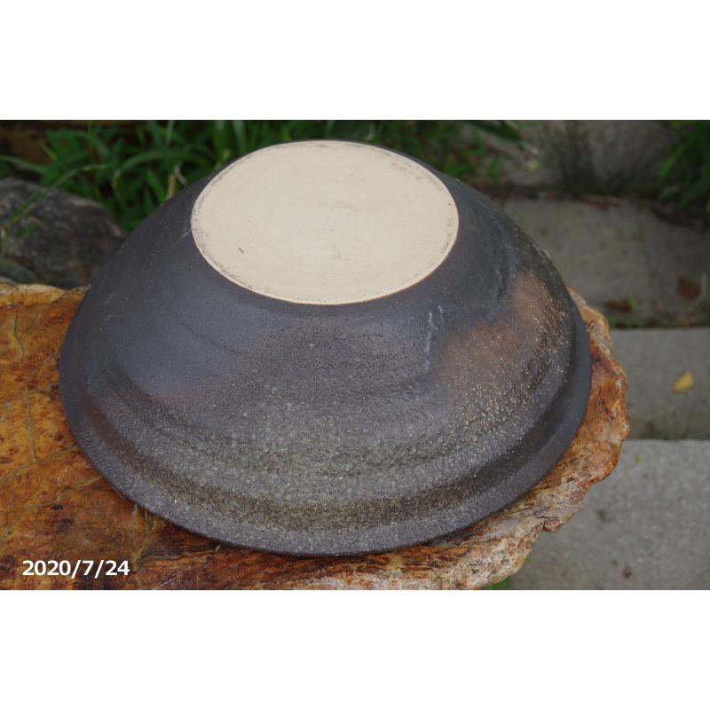 信楽焼 睡蓮鉢 窯変ソリ鉢（窯変反鉢）16号（外径47.5cm 高さ16cm