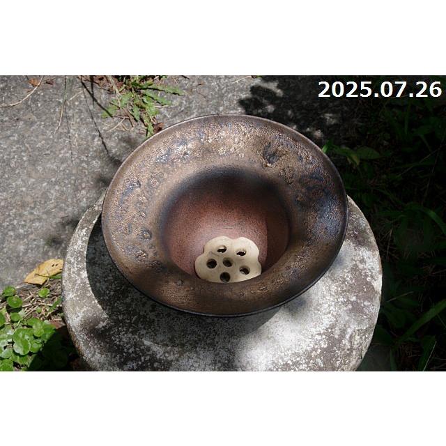 信楽焼 植木鉢　手びねり(ロクロ引き)  選べる 金彩ビードロ(薄端) 7号 サナサービス_10